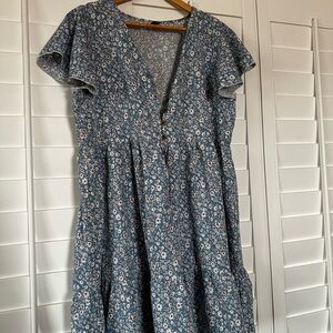 SHEIN Blue Floral Mini Dress